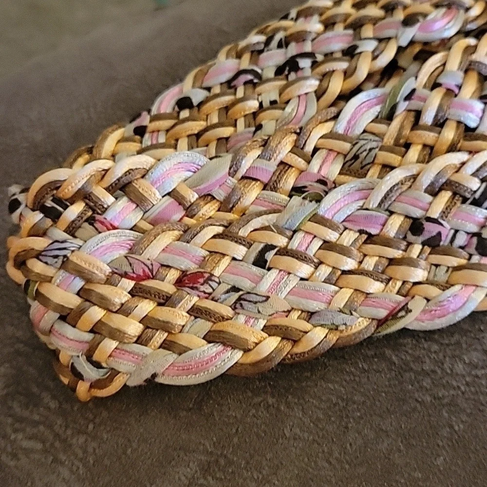 VTG Pastel Leopard Print Braided Woven Festival Belt